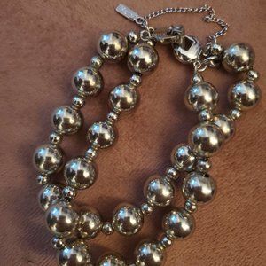 Silver tone bead bracelet 7.75 inches